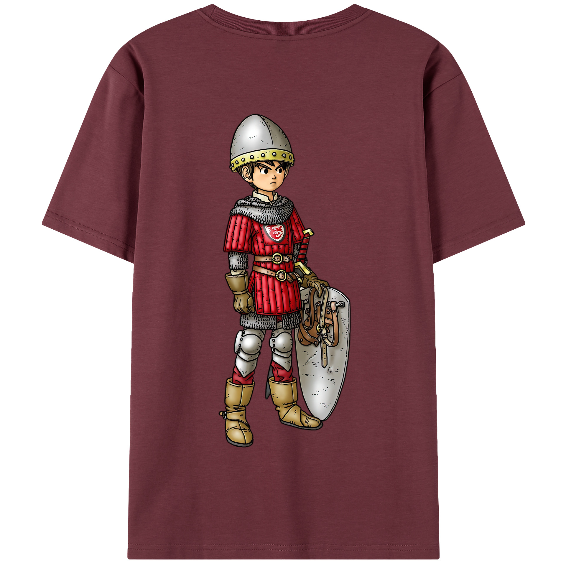 （画像用） ドラゴンクエスト Doragon Kuesuto Dragon Quest 綿100％半袖Tシャツ（背面プリント）